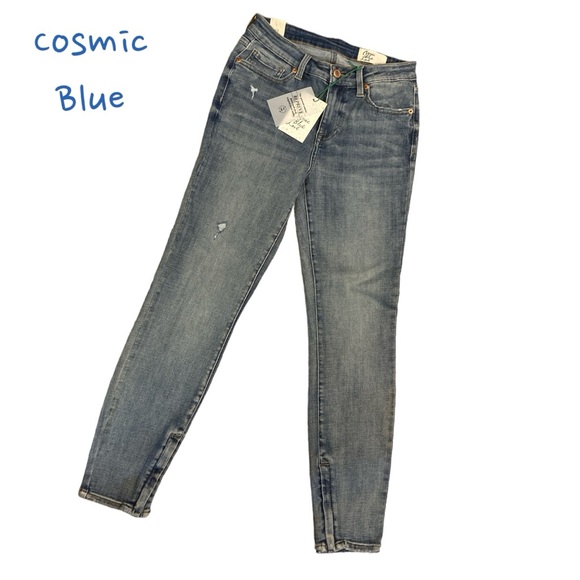 NWT Cosmic Blue Jeans w Zippers at Bottom - Picture 3 of 12